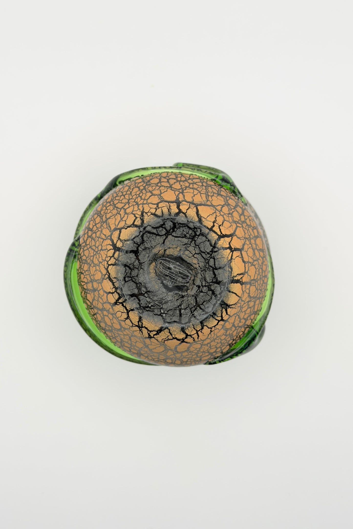 Ryukyu Glass Cup – Tsuchinomon (Earth Pattern) in Moss Green by Seiichirou Inamine (024-NJ)
