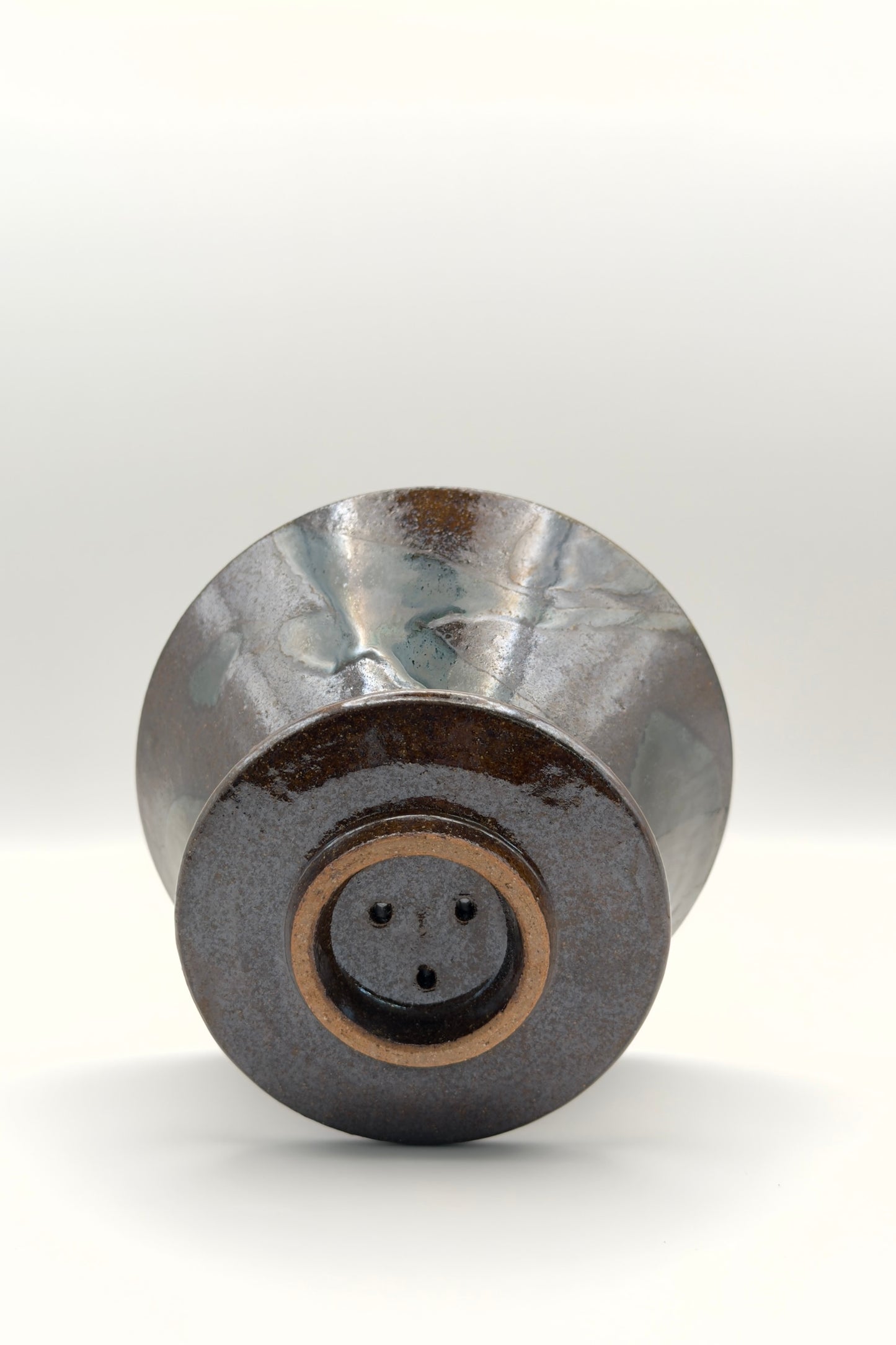 Yachimun Coffee Dripper – Rust Iron with Blue-Gray Glaze Drift by Kobo Ruu (015-RU)