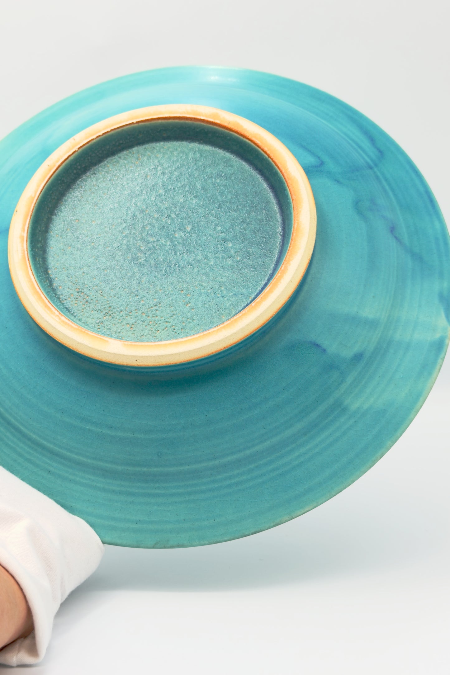 Yachimun 8-Sun Plate – Turquoise Ocean Glaze by Masahito Date (027-JN)