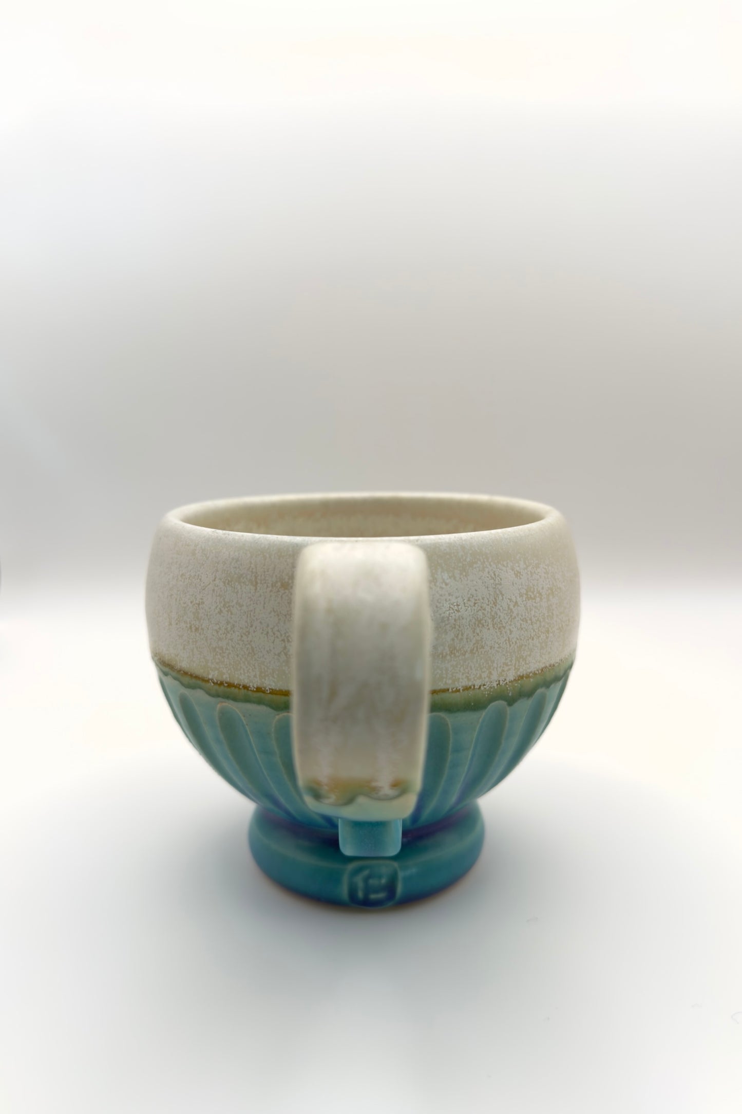 Yachimun Mug – Turquoise Ocean & Petal Carved by Masahito Date (001-JN)