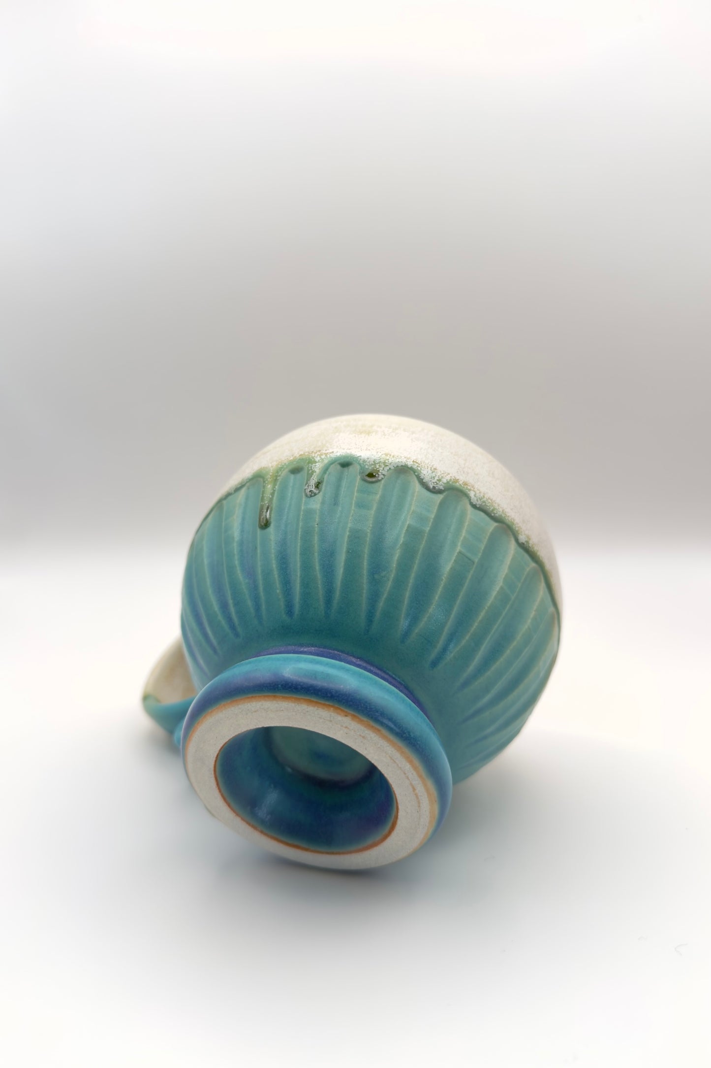 Yachimun Mug – Turquoise Ocean & Petal Carved by Masahito Date (001-JN)