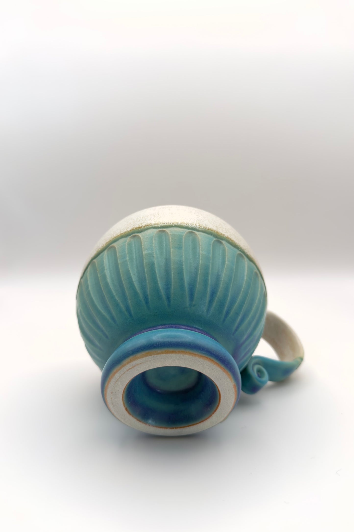 Yachimun Mug – Turquoise Ocean & Petal Carved by Masahito Date (001-JN)