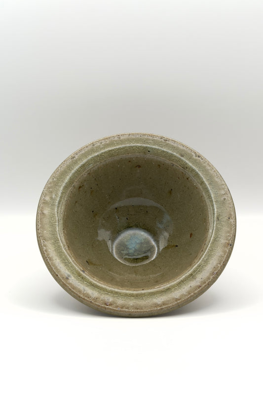 Yachimun Bowl – Shinogi Carved with Celadon Drip by Masahito Date (007-JN)