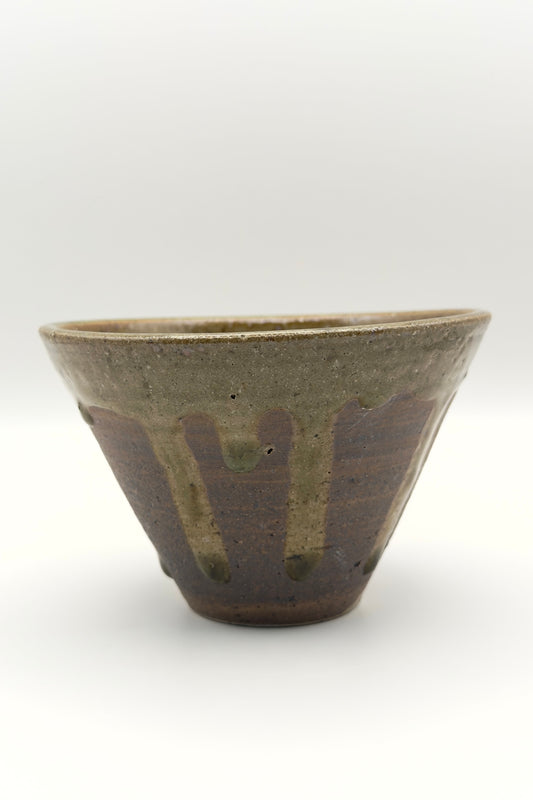 Yachimun Bowl – Blue Glass Inlay with Drip Glaze by Masahito Date (006-JN)