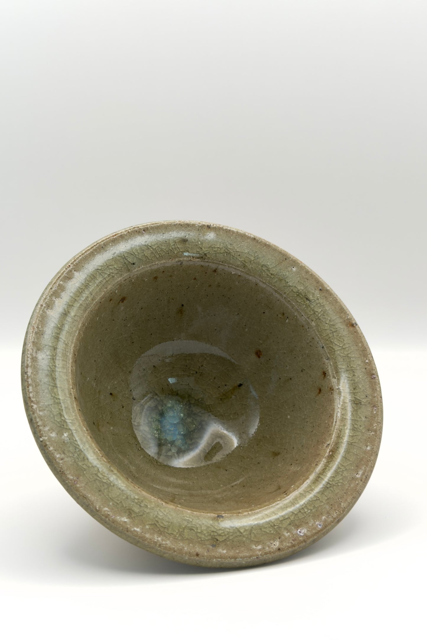 Yachimun Bowl – Shinogi Carved with Celadon Drip by Masahito Date (007-JN)
