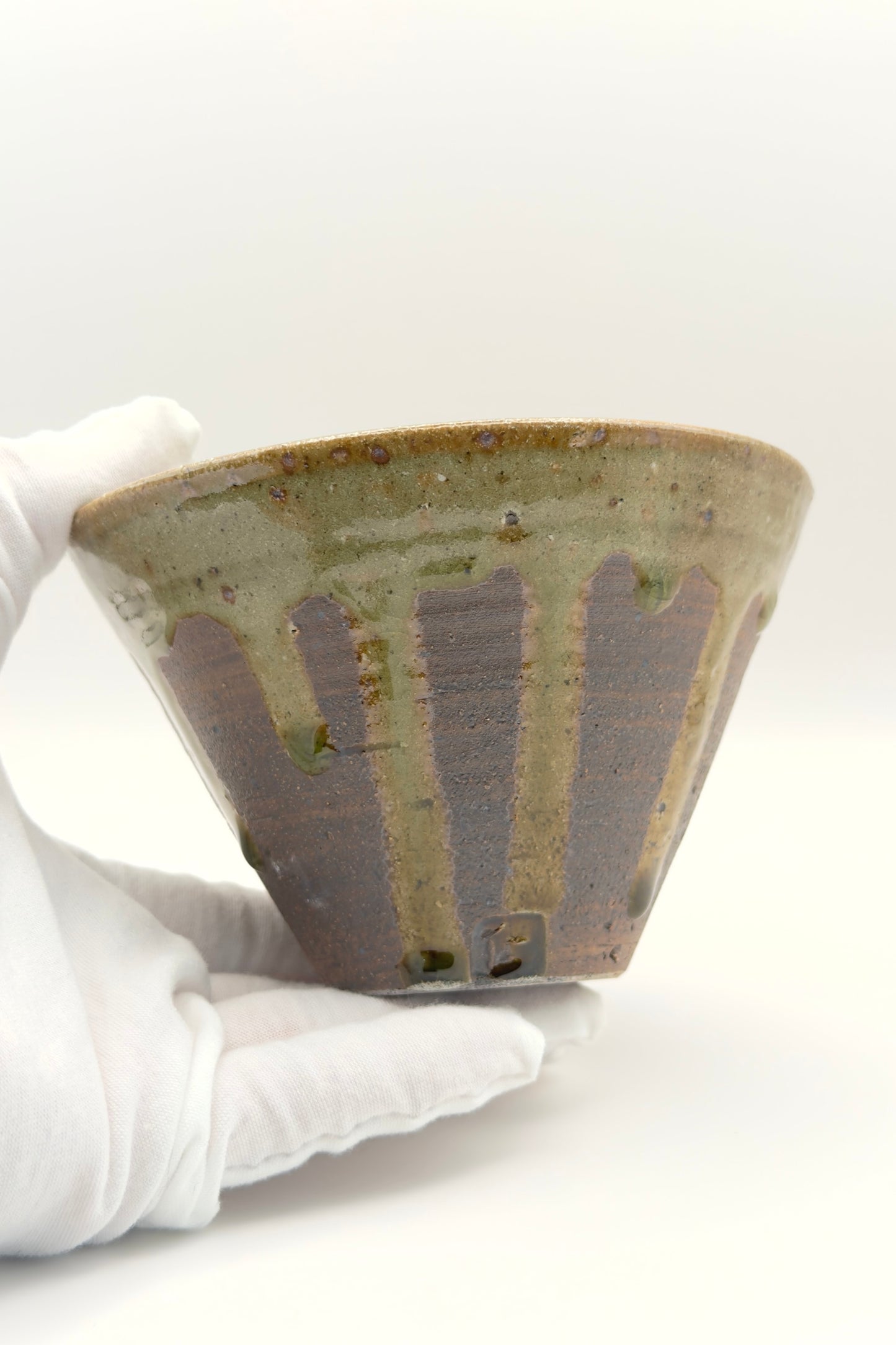 Yachimun Bowl – Blue Glass Inlay with Drip Glaze by Masahito Date (006-JN)